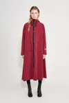 Stutterheim Mosebacke Long Patch Raincoat In Red