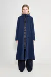Stutterheim Mosebacke Long Patch Raincoat In Blue
