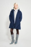 Stutterheim Mosebacke Matte Winter Coat In Blue