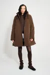 Stutterheim Mosebacke Matte Winter Coat In Brown