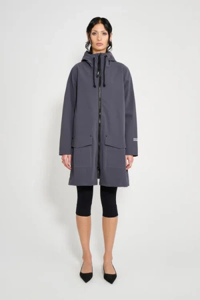 Stutterheim Mosebacke Patch Matte Raincoat In Gray