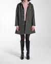 Stutterheim Mosebacke Suede Raincoat Jacket In Dark Green In Green