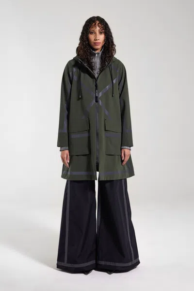 Stutterheim Mosebacke Tape Matte Raincoat In Green