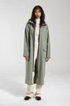 Stutterheim Sandviken Long Zip Matte Raincoat In Comet