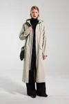 Stutterheim Sandviken Long Zip Matte Raincoat In Pelican