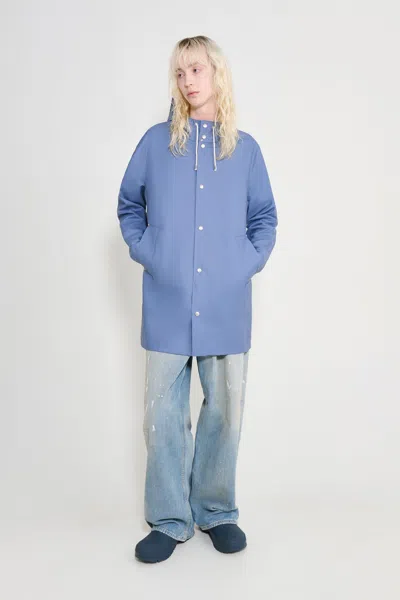 Stutterheim Stockholm Lightweight Raincoat In Ash Blue
