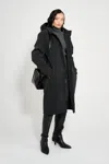 Stutterheim Stockholm Long Matte Winter Coat In Black