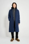 Stutterheim Stockholm Long Matte Winter Coat In Blue