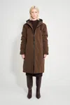 Stutterheim Stockholm Long Matte Winter Coat In Brown
