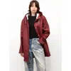 Stutterheim Stockholm Long Sleeve Hooded Raincoat In Red