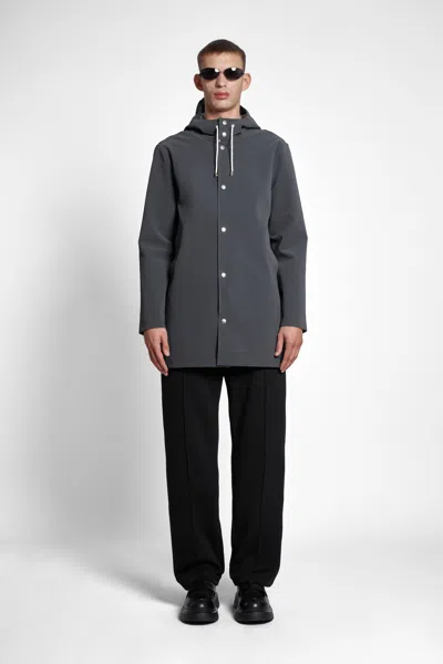 Stutterheim Stockholm Matte Raincoat In Charcoal
