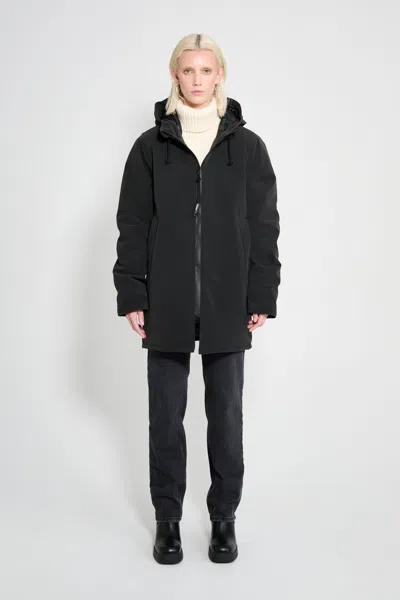 Stutterheim Stockholm Matte Winter Coat In Black