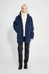 Stutterheim Stockholm Matte Winter Coat In Blue