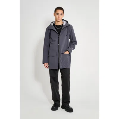 Stutterheim Stockholm Patch Matte Raincoat In Blue