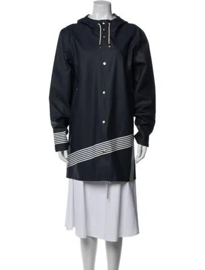 Pre-owned Stutterheim Striped Coat In Blue