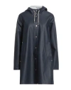 Stutterheim Stockholm Long Print Raincoat In Blue