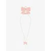 Stych Accessories Light Pink Bow Locket Metal Necklac In Pink
