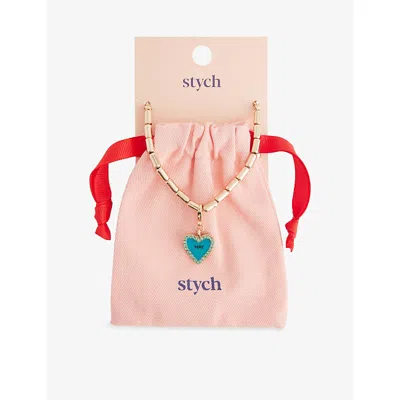 Stych Accessories Kids' Multi Lght May Birthstone And Month Zinc And Acrylic Charm Necklac In Gold