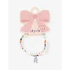 Stych Accessories Multi Lght Personalised Initial Beaded Bracelet Set In Pink