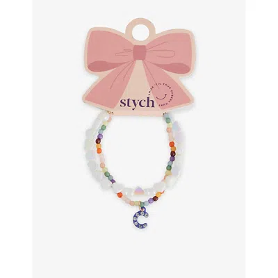 Stych Accessories Kids' Multi Lght Personalised Initial C Beaded Bracelet Set