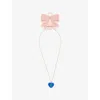 Stych Accessories Multi Lght Sweetie Heart Initial Metal And Acrylic Necklac In Gold