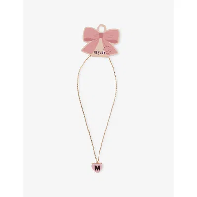 Stych Accessories Kids' Multi Lght Sweetie Heart Initial Metal And Acrylic Necklac In Gold
