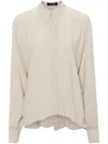 Styland Batwing-style Crepe Shirt In Neutrals
