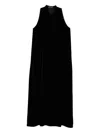 Styland Bow-neck Velvet Dress In Black