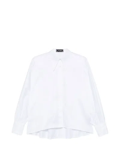 Styland Concealed-placket Poplin Shirt In White