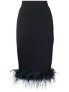 Styland Feather-trim High-waisted Skirt In Black