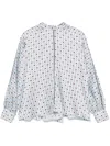 Styland Floral-print Blouse In Blue