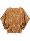 Styland Floral-print Blouse In Brown
