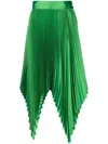Styland Fully Pleated Asymmetric Skirt In Grün