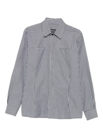Styland Gingham-check Cotton Shirt In Blue