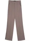 Styland Grosgrain-trim Straight Trousers In Grey
