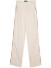 Styland Grosgrain-trim Straight Trousers In Neutrals