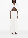 Styland High-waist Pleated Midi Skirt In White