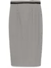 Styland Houndstooth Midi Skirt In Black