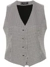 Styland Houndstooth Waistcoat In Black