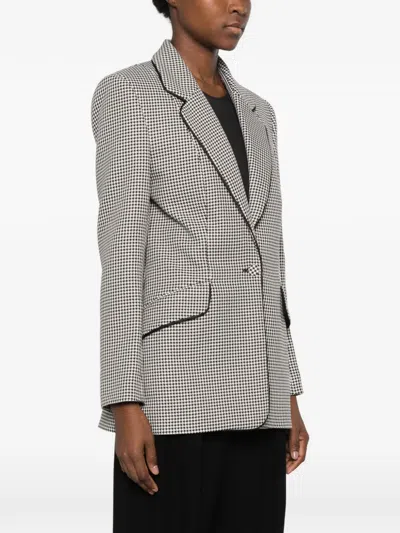 Styland Houndstooth-pattern Blazer In 화이트