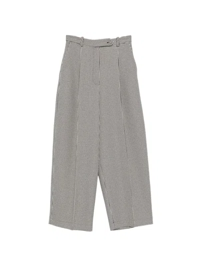 Styland Houndstooth-pattern Carrot Trousers In Gray