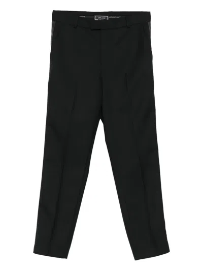 Styland Leather-panelled Trousers In Black