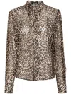 Styland Leopard-print Silk Shirt In Brown