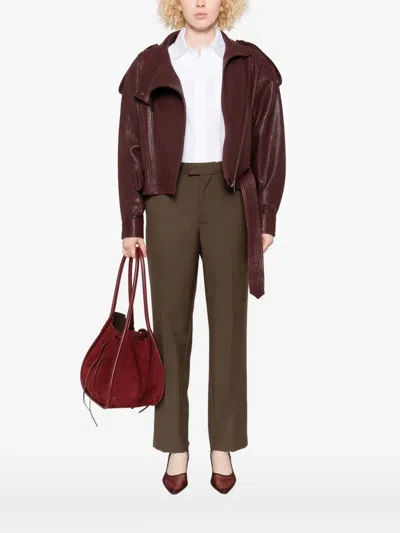 Styland Long-sleeve Collared Shirt In Brown