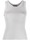 Styland Ribbed-knit Cotton Vest In Grau