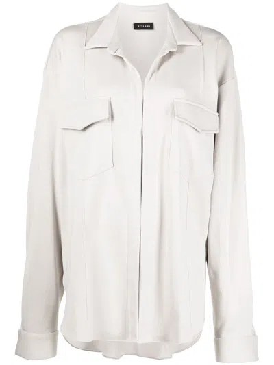 Styland Oversized Shirt Jacket In Grey
