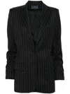 Styland Pinstripe Blazer In Black