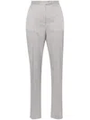 Styland Pinstriped High-waist Tailored Trousers In Grey