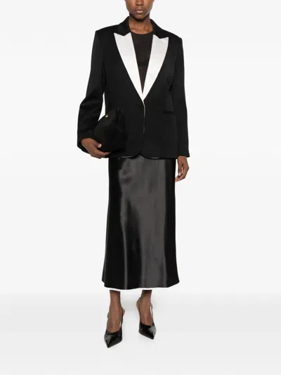 Styland Piped-trim Maxi Skirt In Black