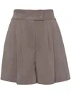 Styland Pleated High-waist Tailored Shorts In Grey